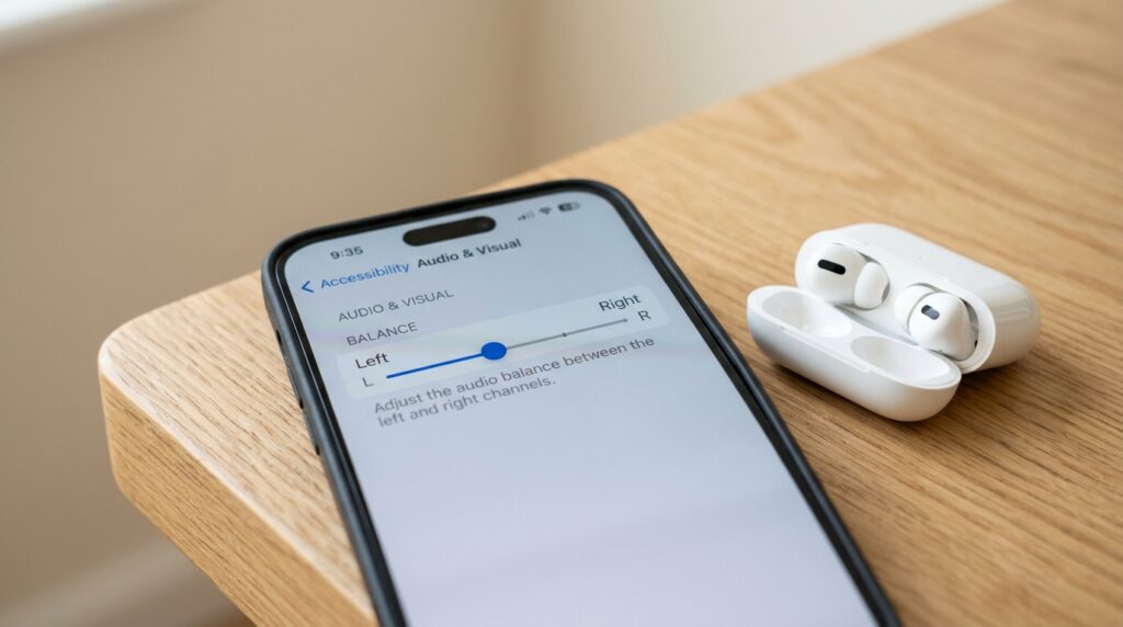 earbuds left right balance test